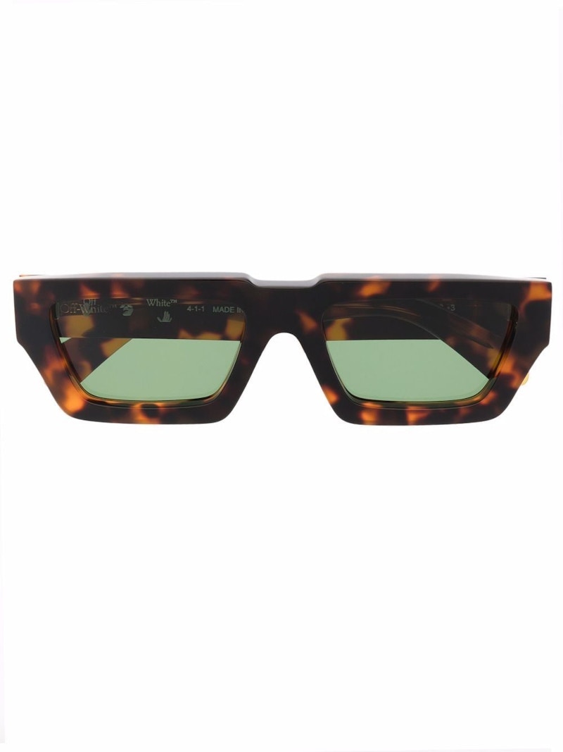 OFF-WHITE Manchester Rectangular Frame Sunglasses Brown/Green/White (OERI002Y21PLA0016055)