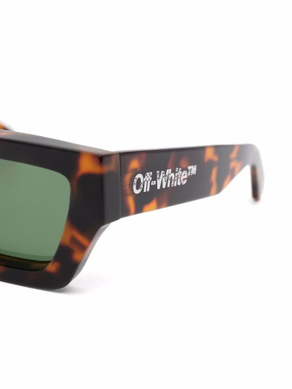 OFF-WHITE Manchester Rectangular Frame Sunglasses Brown/Green/White (OERI002Y21PLA0016055)