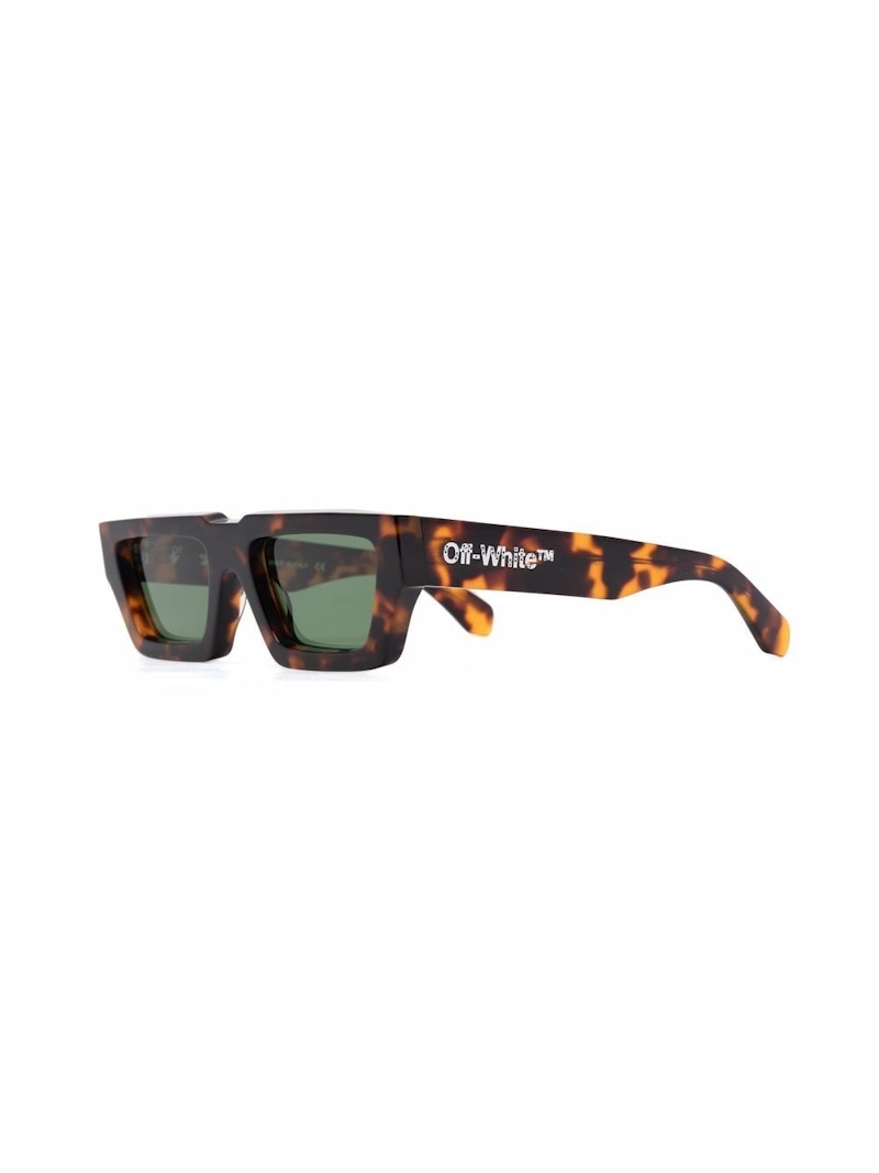 OFF-WHITE Manchester Rectangular Frame Sunglasses Brown/Green/White (OERI002Y21PLA0016055)