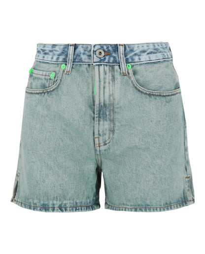 OFF-WHITE Marbled Denim Shorts Blue