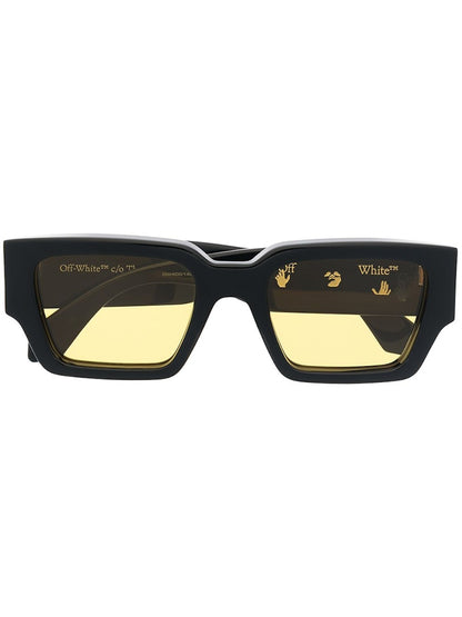 OFF-WHITE Mari Rectangular Frame Sunglasses Black/Yellow (OMRI010R21PLA0011018)
