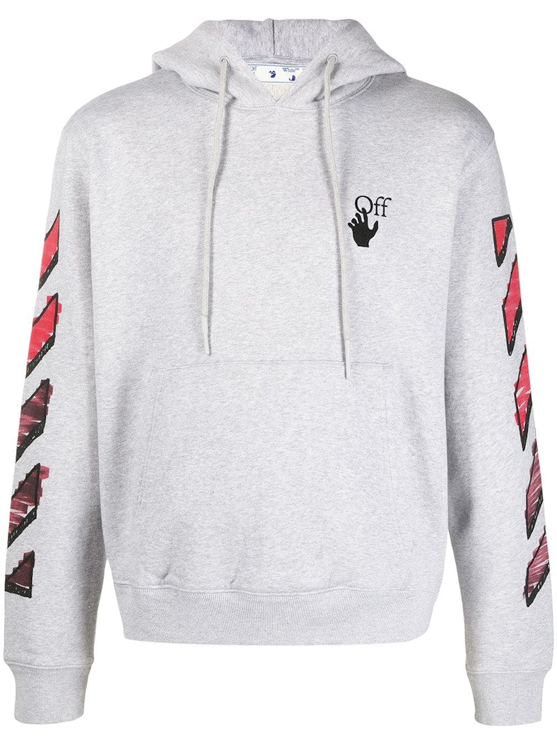 OFF-WHITE Marker Hoodie Grey/Red