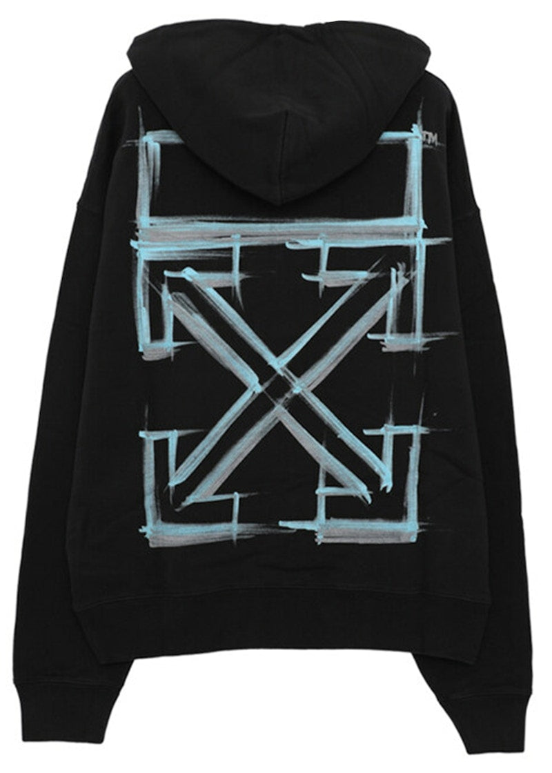 OFF-WHITE Marker Skate Hooded Sweatshirt Black Blue