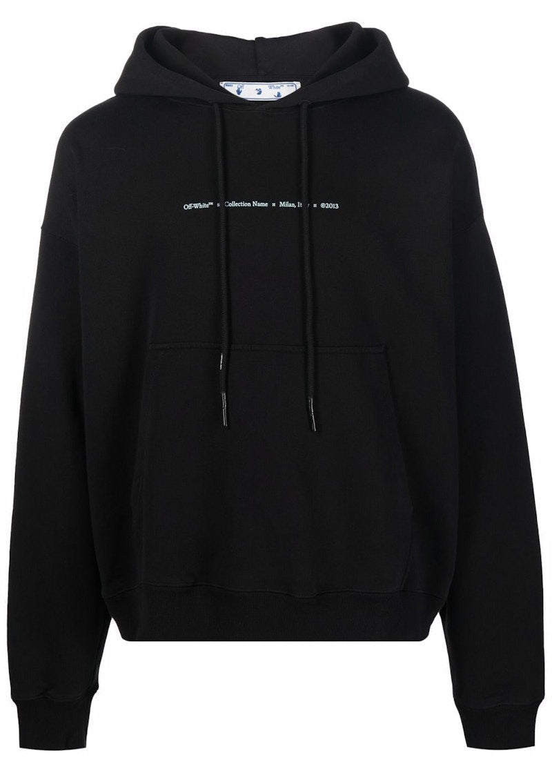 OFF-WHITE Marker Skate Hooded Sweatshirt Black Blue