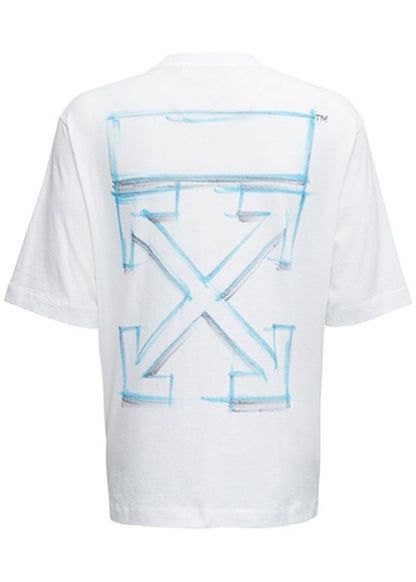 OFF-WHITE Marker Skate T-Shirt White Blue