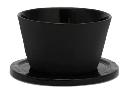OFF-WHITE Matt Black Ceramic Breakfast Set