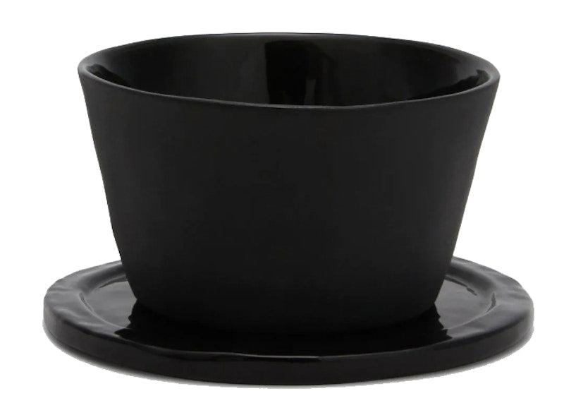OFF-WHITE Matt Black Ceramic Breakfast Set
