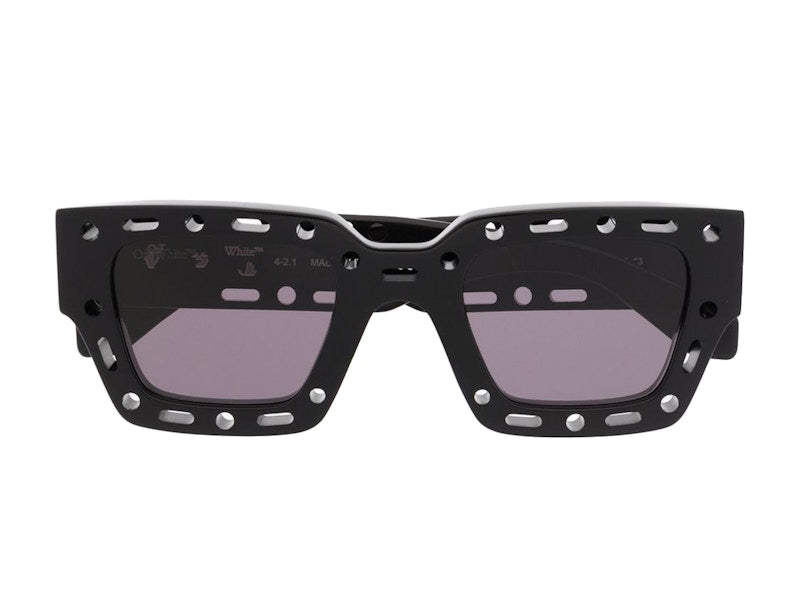 OFF-WHITE Mercer Cut-Out Square Frame Sunglasses Black/White (OERI026S22PLA0011007 BLK)