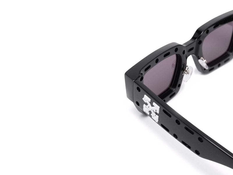 OFF-WHITE Mercer Cut-Out Square Frame Sunglasses Black/White (OERI026S22PLA0011007 BLK)