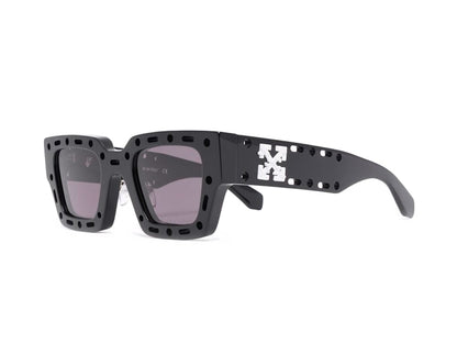 OFF-WHITE Mercer Cut-Out Square Frame Sunglasses Black/White (OERI026S22PLA0011007 BLK)
