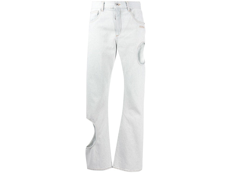 OFF-WHITE Meteor Holes Boyfriend Denim Jeans Blue