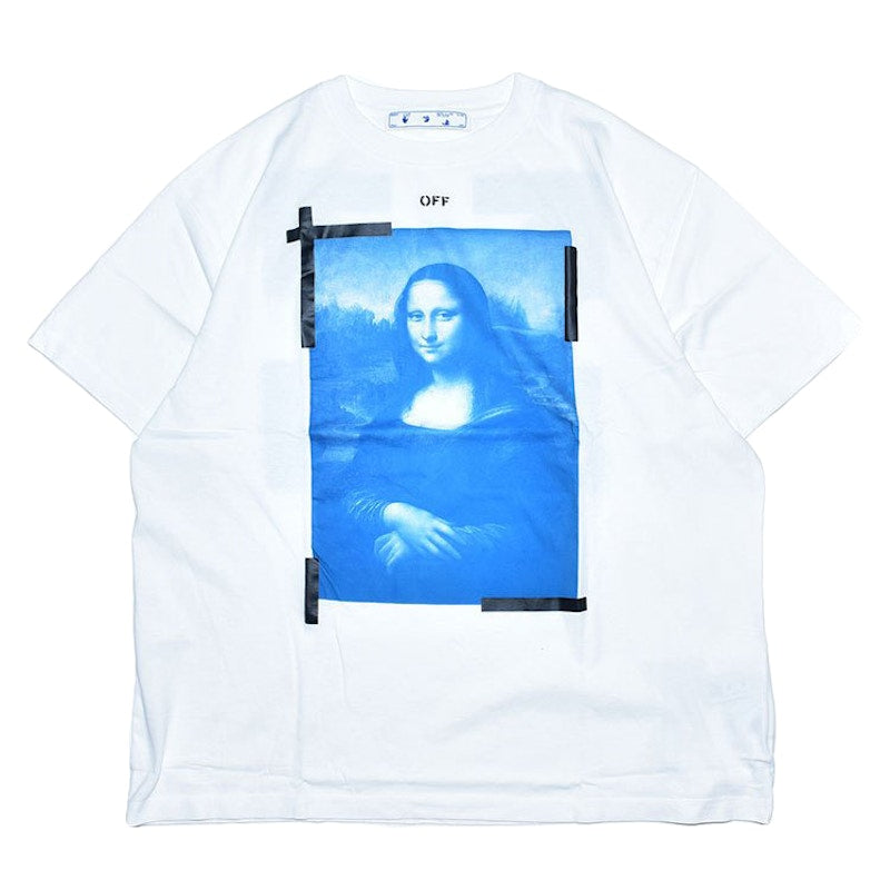 OFF-WHITE Mona Lisa tape Tee White/Blue