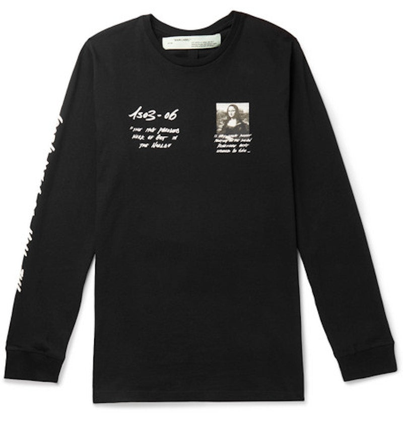 OFF-WHITE Monalisa Graphic Print L/S T-shirt Black/White/Grey