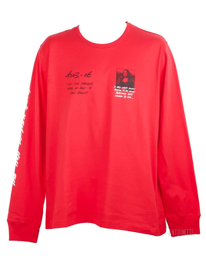 OFF-WHITE Monalisa Graphic Print L/S T-shirt Red/Black