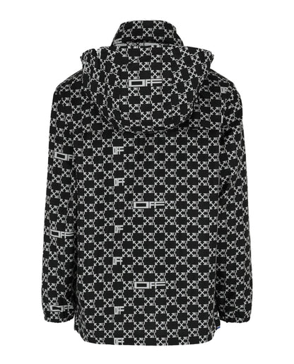 OFF-WHITE Monogram Allover Windbreaker Jacket Black/White