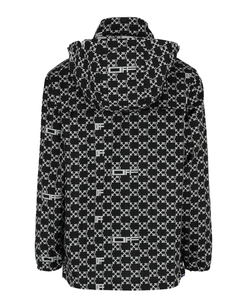 OFF-WHITE Monogram Allover Windbreaker Jacket Black/White
