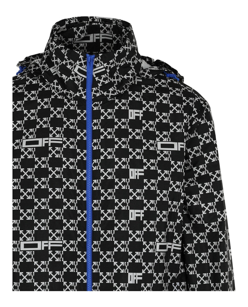 OFF-WHITE Monogram Allover Windbreaker Jacket Black/White
