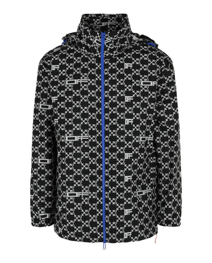 OFF-WHITE Monogram Allover Windbreaker Jacket Black/White