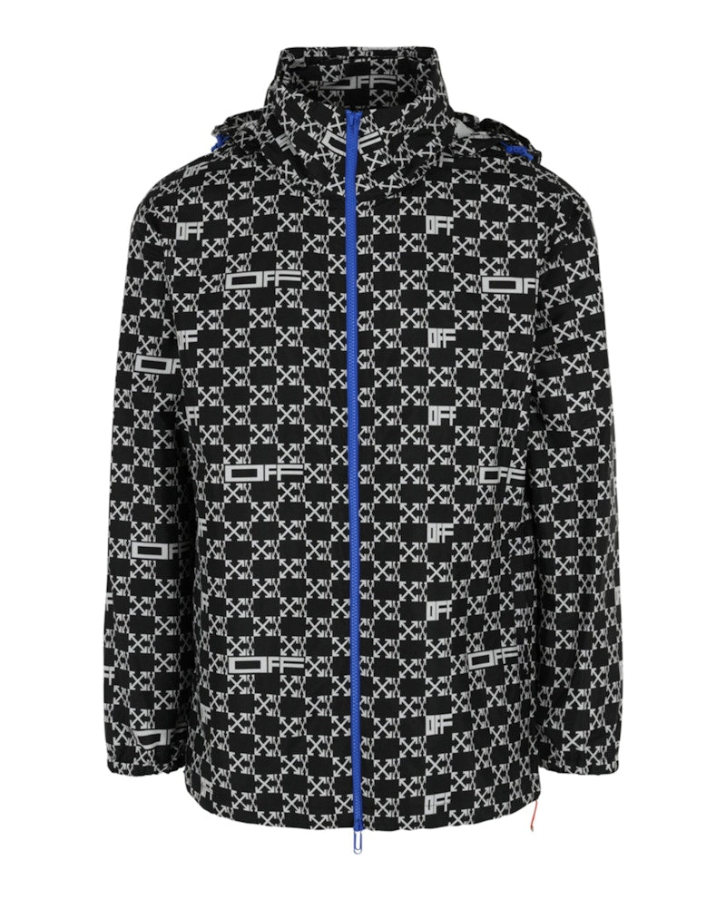 OFF-WHITE Monogram Allover Windbreaker Jacket Black/White