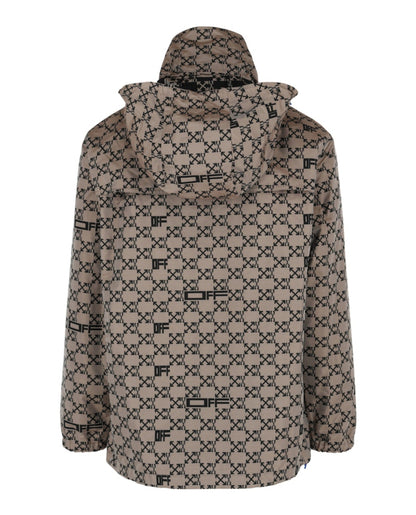 OFF-WHITE Monogram Allover Windbreaker Jacket Brown