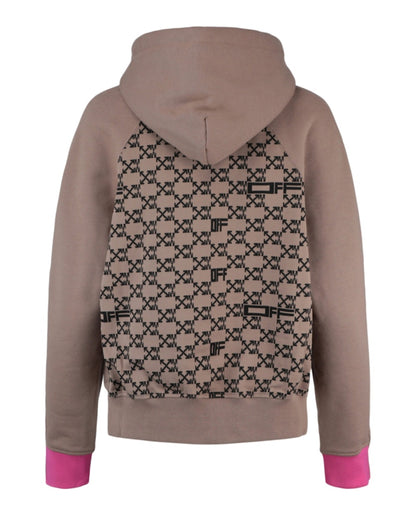 OFF-WHITE Monogram Cropped Hoodie Camel