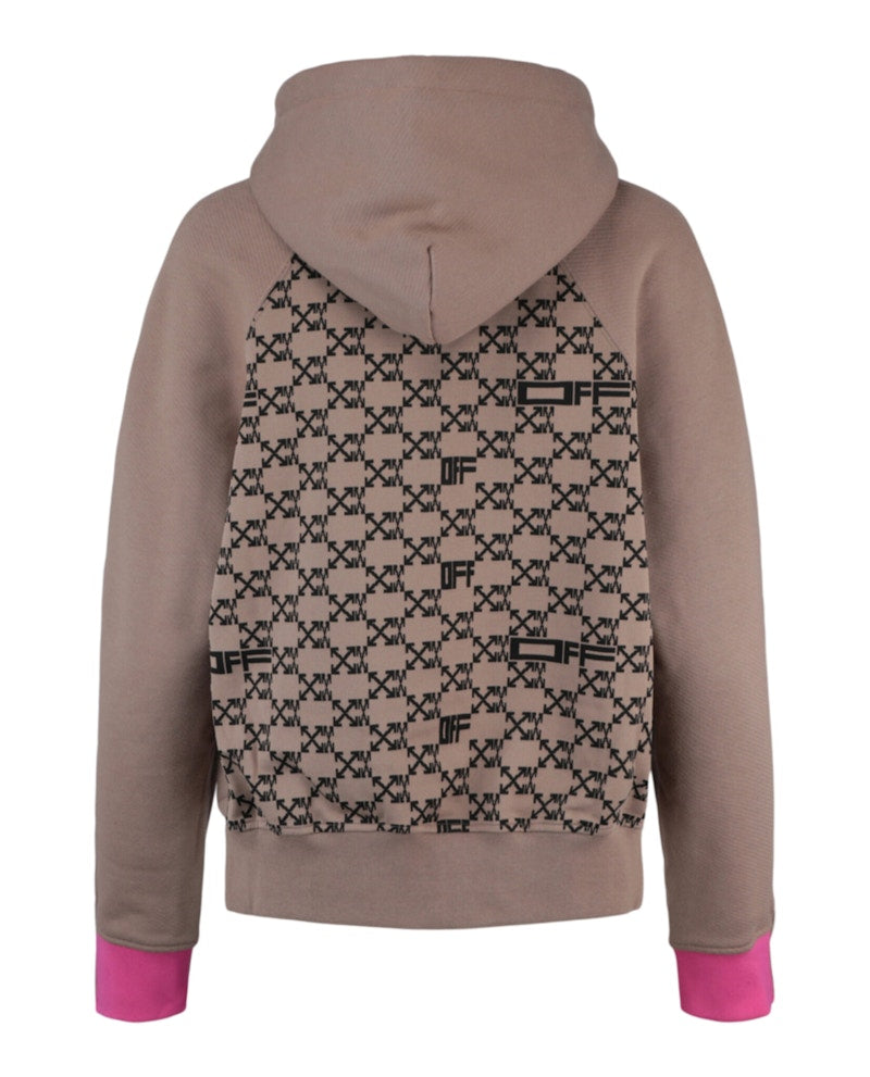 OFF-WHITE Monogram Cropped Hoodie Camel