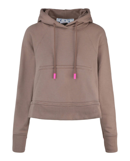 OFF-WHITE Monogram Cropped Hoodie Camel