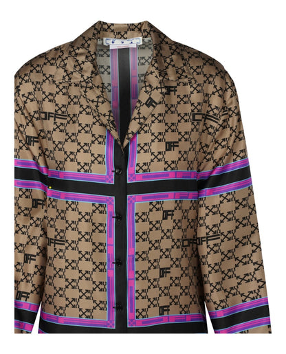 OFF-WHITE Monogram Pajama Silk Shirt Multi
