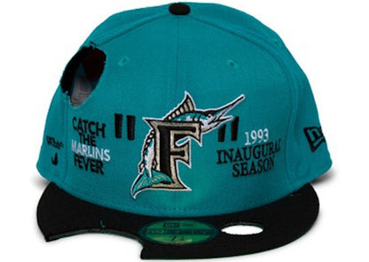 OFF-WHITE New Era Miami Marlins Fitted Hat Lake Blue/Black
