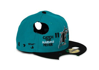 OFF-WHITE New Era Miami Marlins Fitted Hat Lake Blue/Black