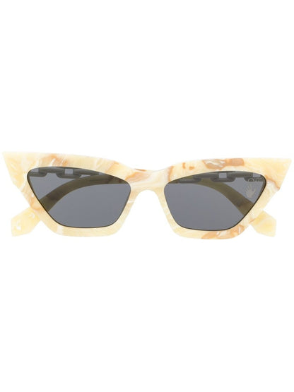 OFF-WHITE Nina Cat Eye Sunglasses Yellow Marble (OWRI021F20PLA0011803)