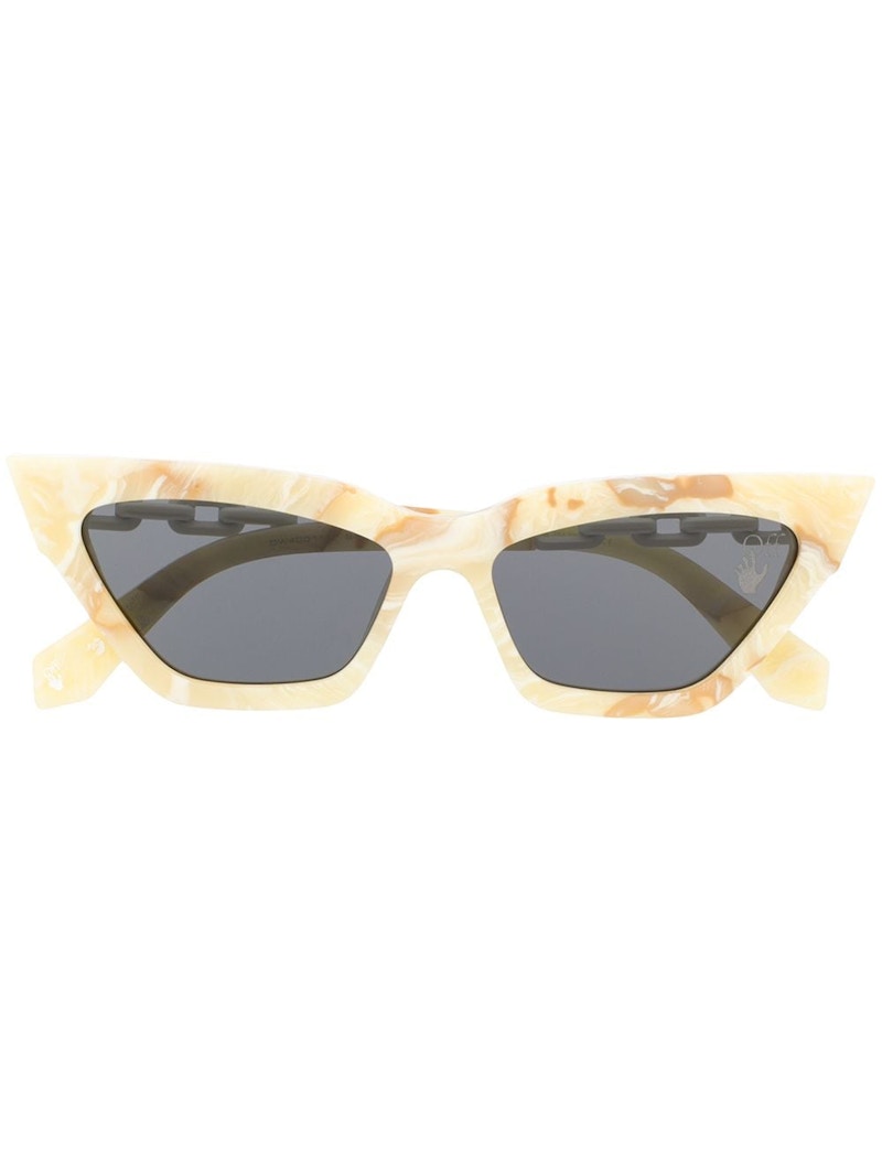 OFF-WHITE Nina Cat Eye Sunglasses Yellow Marble (OWRI021F20PLA0011803)