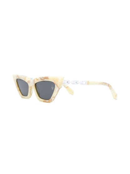 OFF-WHITE Nina Cat Eye Sunglasses Yellow Marble (OWRI021F20PLA0011803)