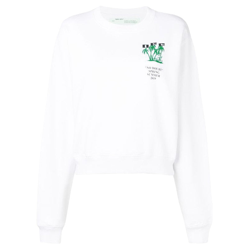 OFF-WHITE No Doubt Palm Tree Graphic Sweatshirt White/Multicolor