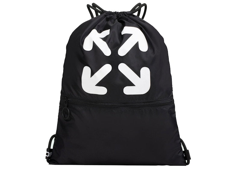 OFF-WHITE Nylon Gymsack Backpack Black/White