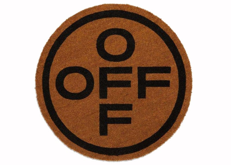 OFF-WHITE OFF Circle Doormat Brown