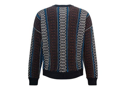 OFF-WHITE OW Baja Chunky Crew Knit Sweater Blue/Yellow/Multi