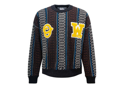 OFF-WHITE OW Baja Chunky Crew Knit Sweater Blue/Yellow/Multi