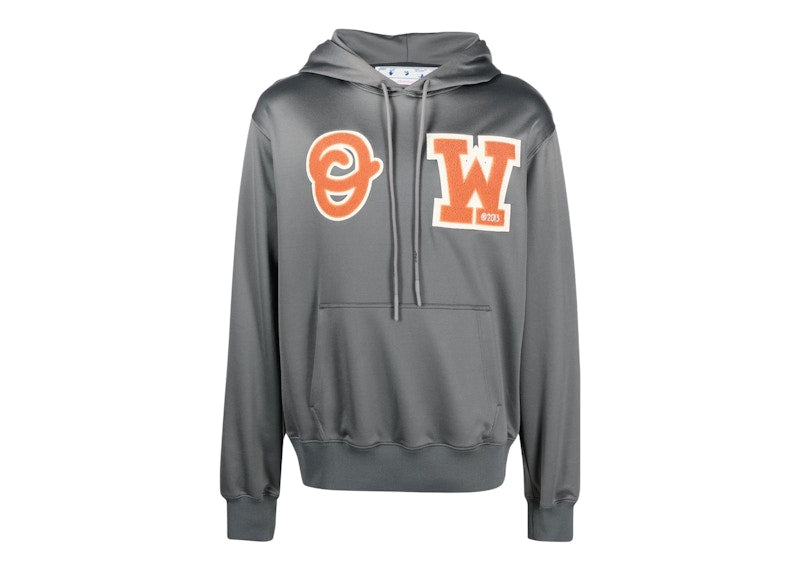 OFF-WHITE OW Patch Slim Hoodie Grey/Orange