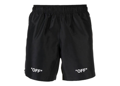OFF-WHITE Off Logo Print Swim Shorts Black