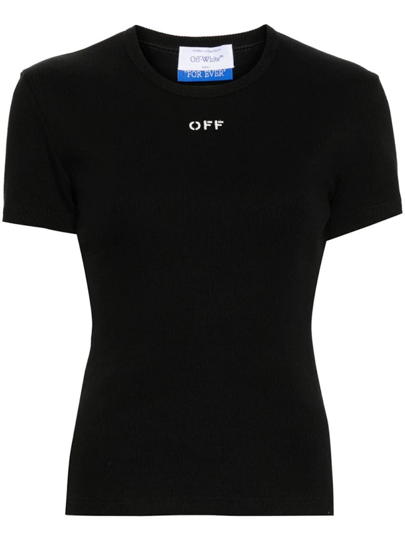 OFF-WHITE Off Stamp Rib Basic Tee Black/White