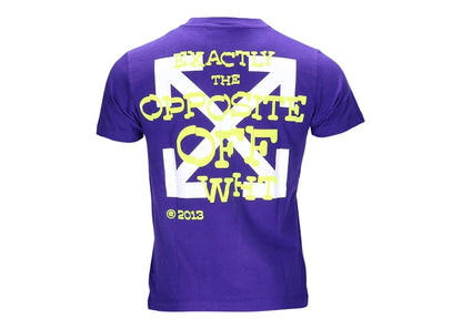 OFF-WHITE Opposite Arrow Logo-Print Slim Tee Purple/White/Yellow