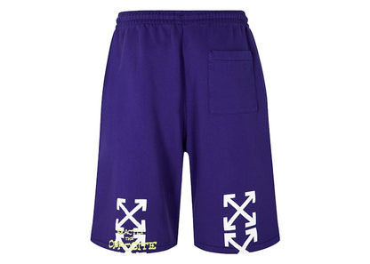 OFF-WHITE Opposite Arrow Skate Sweatshort Purple/Lime