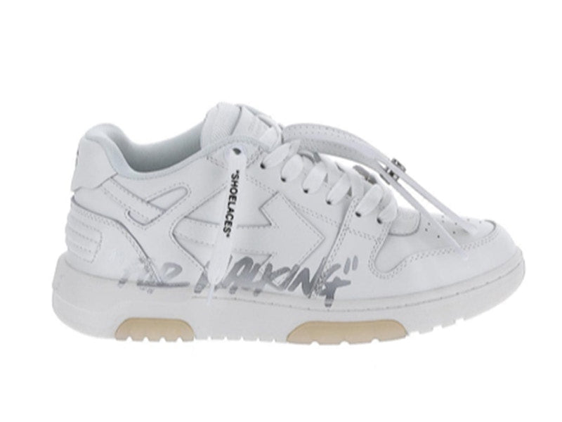 OFF-WHITE Out Of Office OOO "For Walking" Low Tops Distressed White White (Women's)
