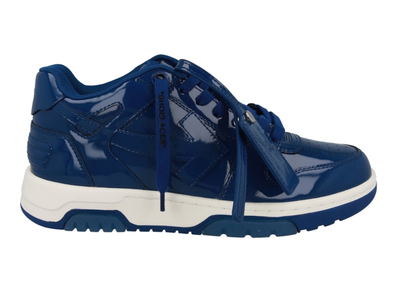 OFF-WHITE Out Of Office OOO Low Tops Blue Patent Leather