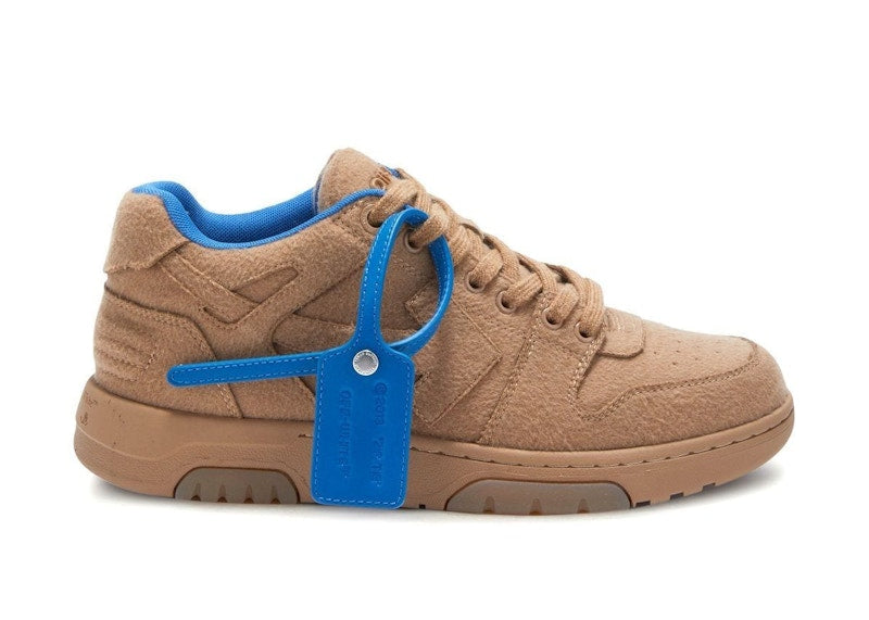 OFF-WHITE Out Of Office OOO Low Tops Camel Blue Wool (Women's)