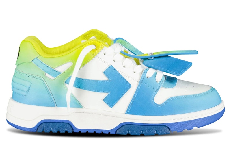 OFF-WHITE Out Of Office OOO Low Tops Light Blue Yellow Gradient
