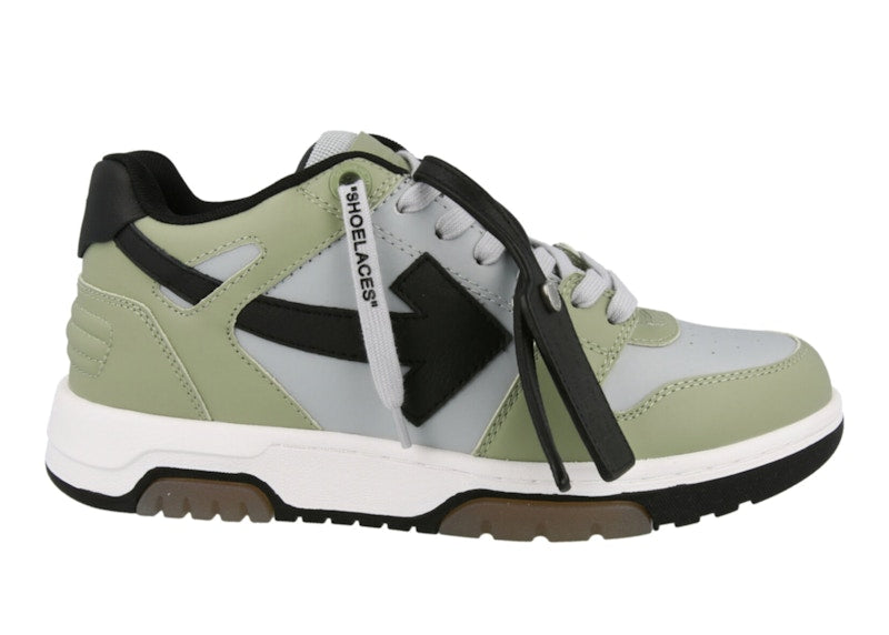OFF-WHITE Out Of Office OOO Low Tops Military Green