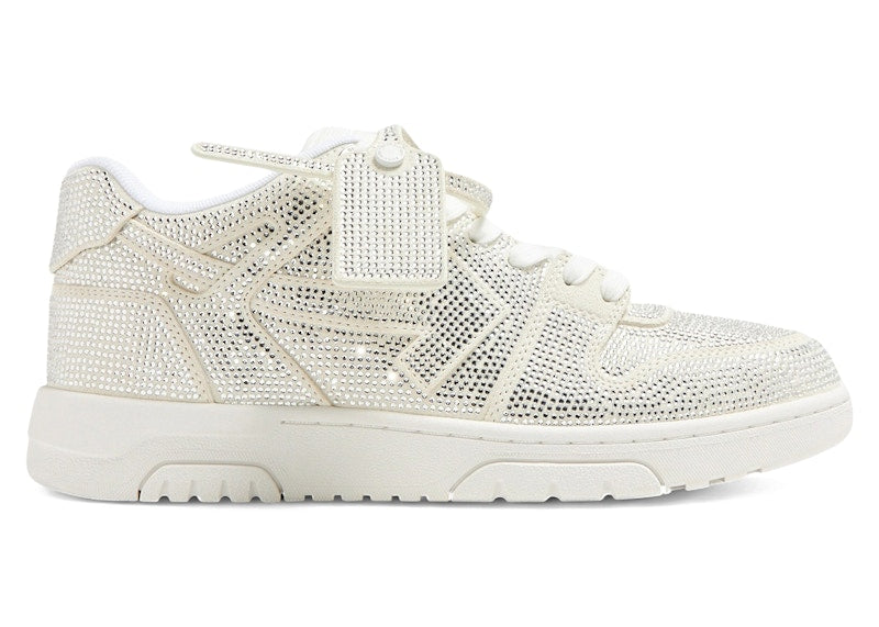 OFF-WHITE Out Of Office OOO Low Tops Strass Crystal Embellished White (Women's)