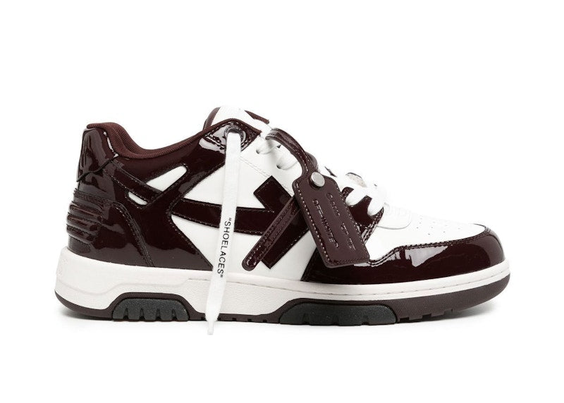 OFF-WHITE Out Of Office OOO Low Tops White Barolo Patent Leather